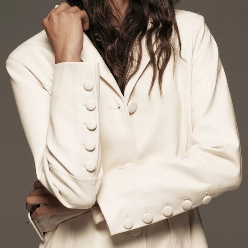 Avec Les Filles | Faux Leather Belted Long Coat | NWT - Picture 5 of 12